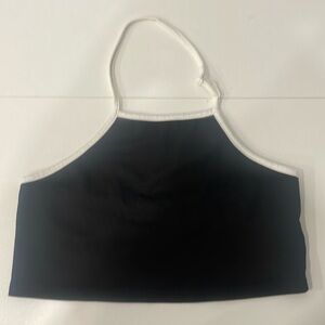 black and white halter top